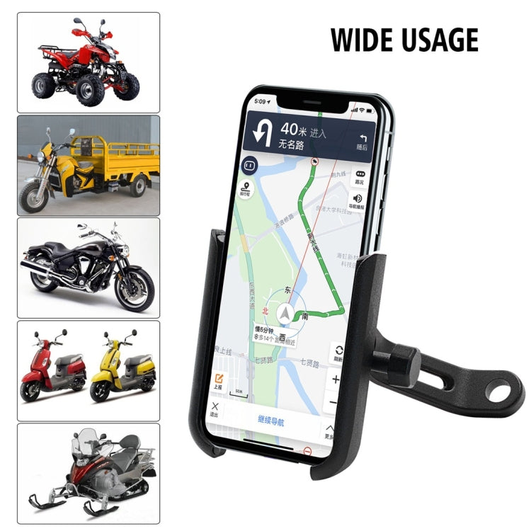 Motorcycle Rotatable Aluminium Alloy Mobile Phone Holder Bracket, Rearview Mirror Version