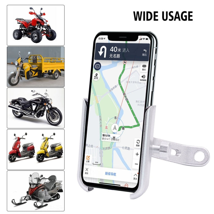 Motorcycle Rotatable Aluminium Alloy Mobile Phone Holder Bracket, Rearview Mirror Version