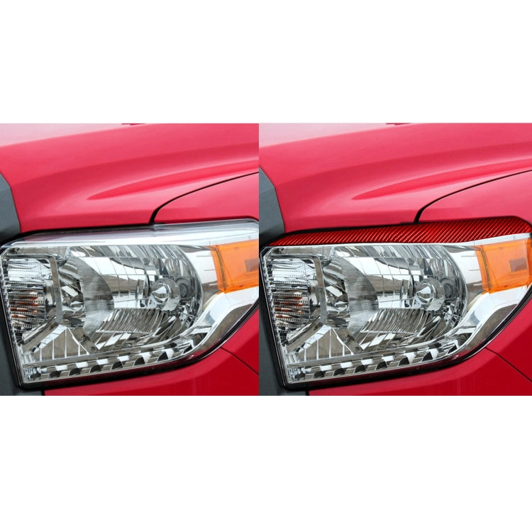 2 PCS / Set Carbon Fiber Car Headlight Eyebrow Decorative Sticker for Toyota Tundra 2014-2018,Left and Right Drive Universal(Red)