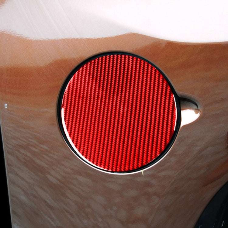 Carbon Fiber Car Fuel Tank Cap Decorative Sticker for Toyota Tundra 2014-2018,Left and Right Drive Universal (Red)