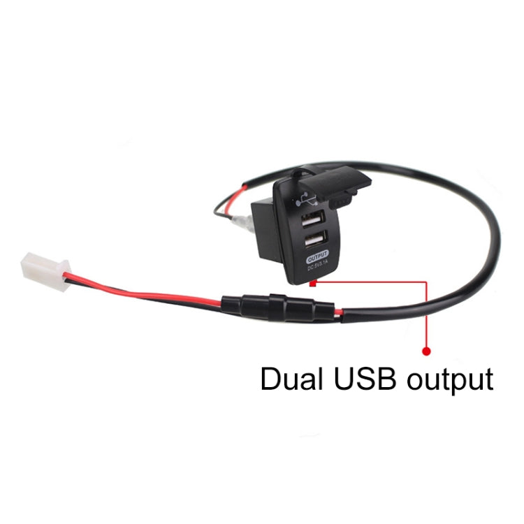 2 PCS Switch Type Dual USB 3.1A Car Charger 12-24V