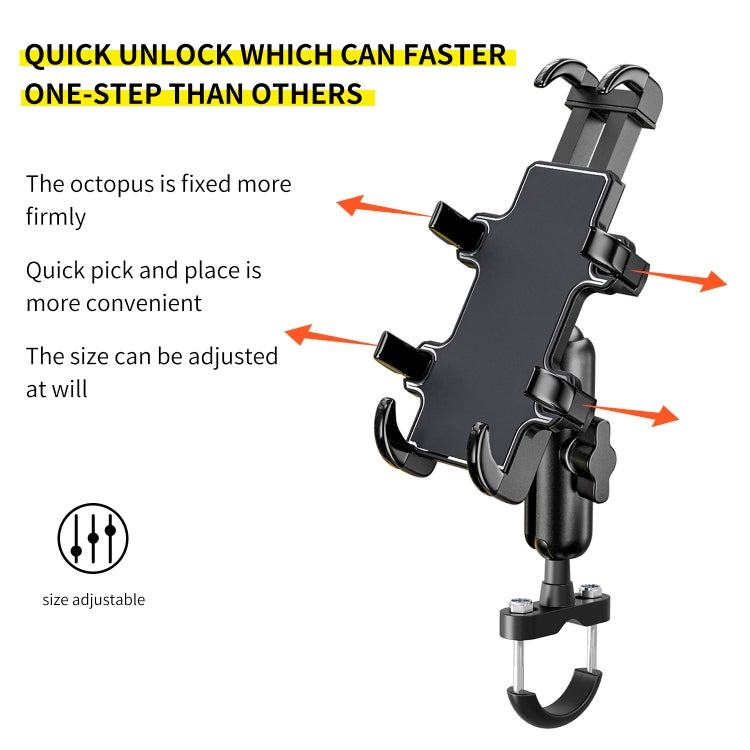CS-1722A1 Motorcycle Handlebar Octopus Aluminum Alloy Phone Holder