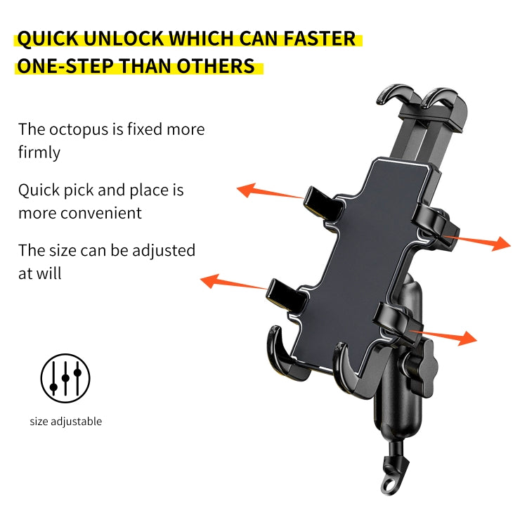 CS-1722A2 Motorcycle Rear Mirror Octopus Aluminum Alloy Phone Holder
