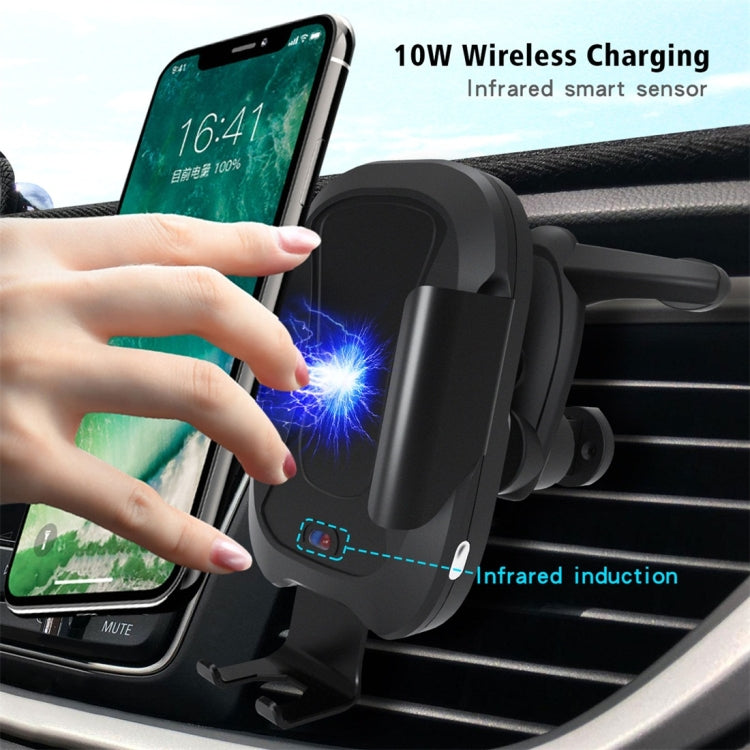 CS-984A1 Car Air Outlet Wireless Infrared Sensor Mobile Phone Charging Stand Holder(Black)
