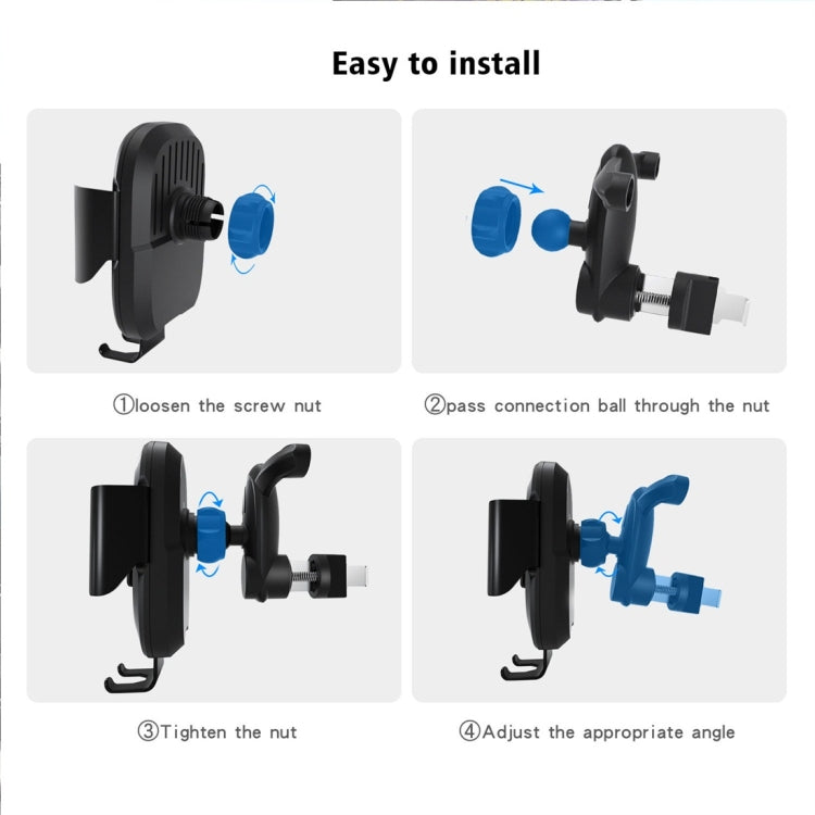 CS-984A1 Car Air Outlet Wireless Infrared Sensor Mobile Phone Charging Stand Holder(Black)