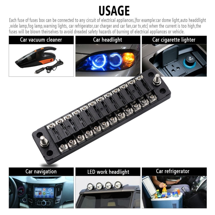 ZH-979A2 FB1904 1 In 1 Out 12 Ways Positive Negative Fuse Box with 24 Fuses for Auto Car Truck Boat