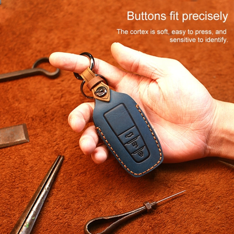 For Toyota Car Cowhide Leather Key Protective Cover Key Case, Two Keys Version