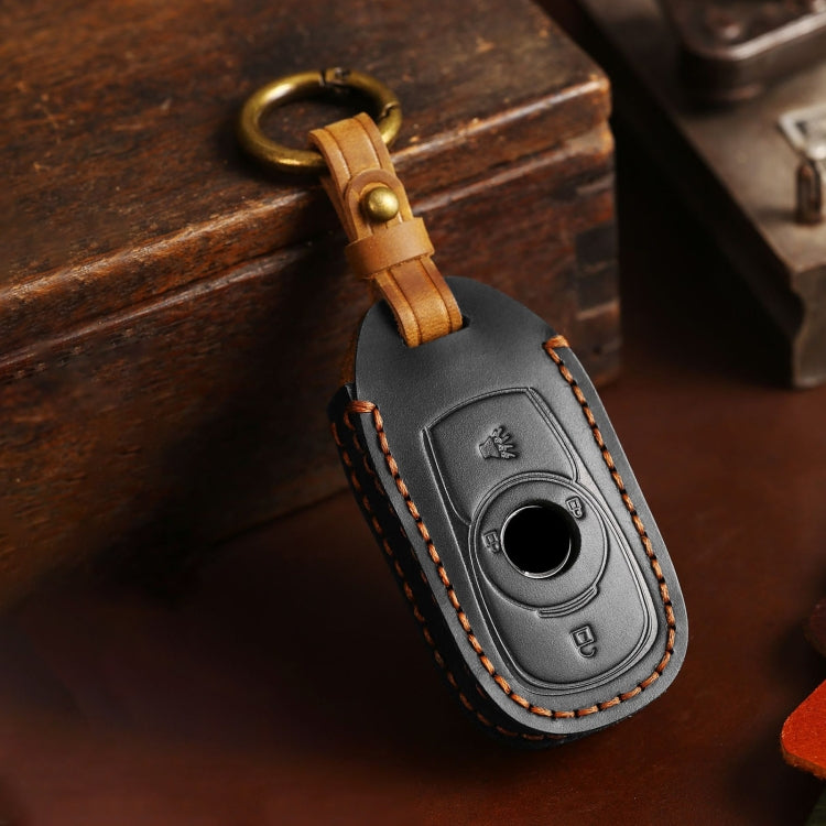 For Buick Car Cowhide Leather Key Protective Cover Key Case, Four Keys Version (Black)