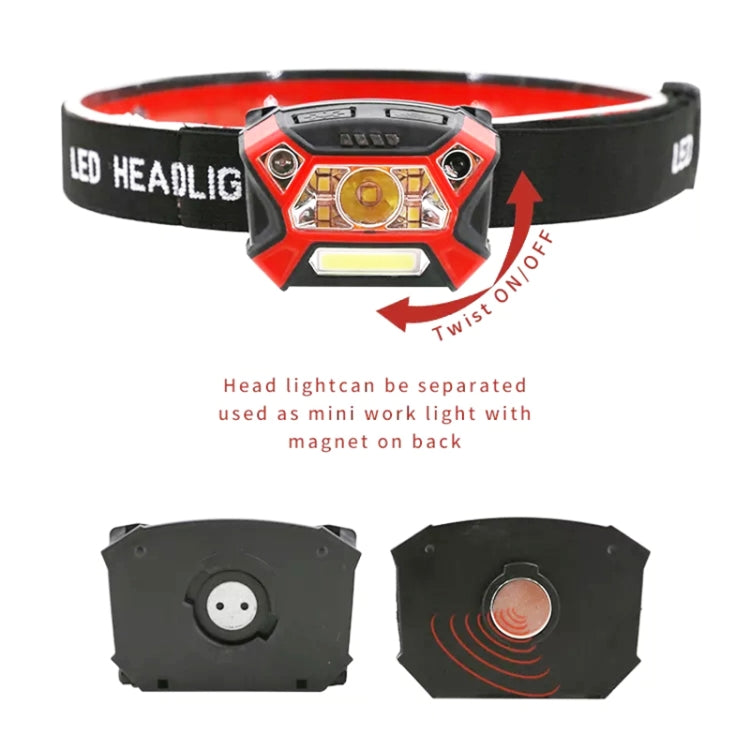 Detachable Portable Waterproof USB Charging High Bright LED Sensor Headlight