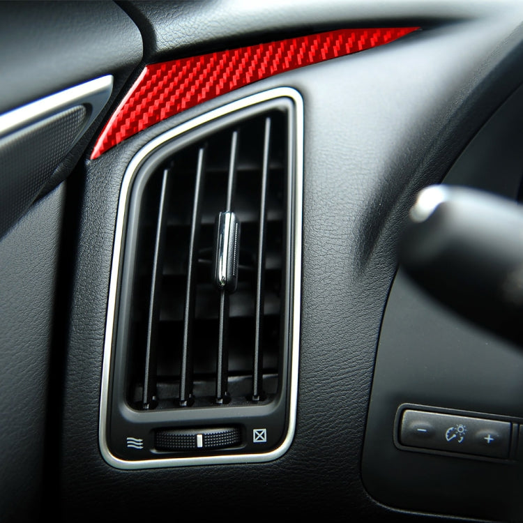 Car Carbon Fiber Dashboard Left Side Decorative Sticker for Infiniti Q50 2014-2020, Left Drive (Red)
