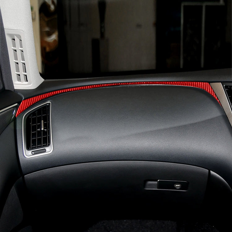 Car Carbon Fiber Dashboard Right Side Decorative Sticker for Infiniti Q50 2014-2020, Right Drive(Red)