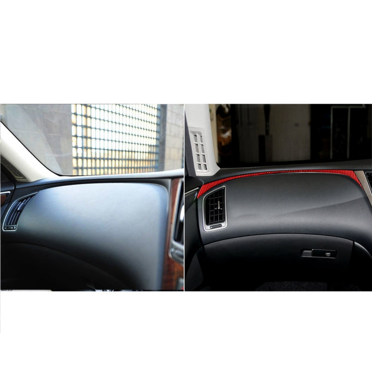 Car Carbon Fiber Dashboard Right Side Decorative Sticker for Infiniti Q50 2014-2020, Right Drive(Red)
