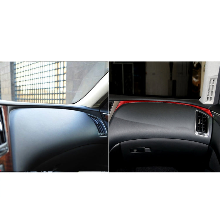 Car Carbon Fiber Dashboard Right Side Decorative Sticker for Infiniti Q50 2014-2020, Left Drive(Red)