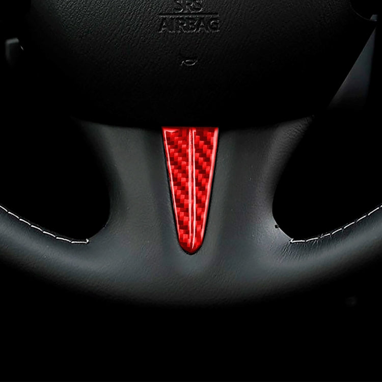 Car Carbon Fiber Steering Wheel Below Decorative Sticker for Infiniti Q50 2014-2020, Left and Right Drive(Red)