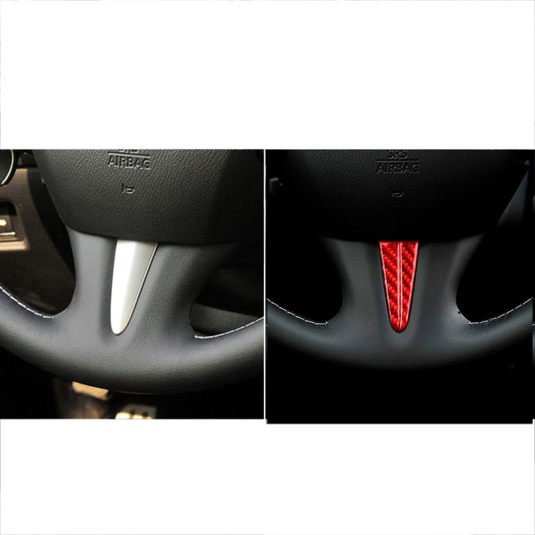 Car Carbon Fiber Steering Wheel Below Decorative Sticker for Infiniti Q50 2014-2020, Left and Right Drive(Red)