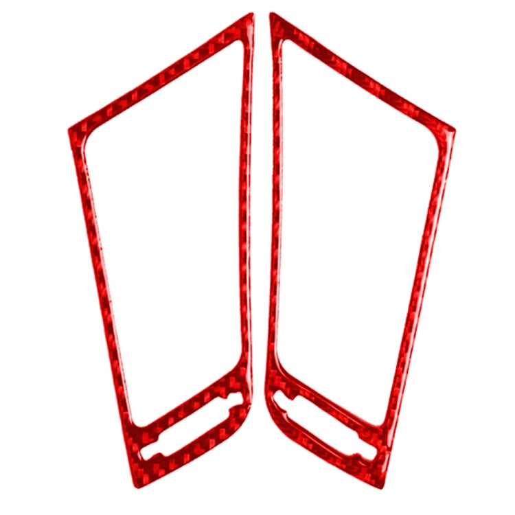 Car Carbon Fiber Central Air Outlet Decorative Sticker for Infiniti Q50 2014-2020, Left and Right Drive(Red)