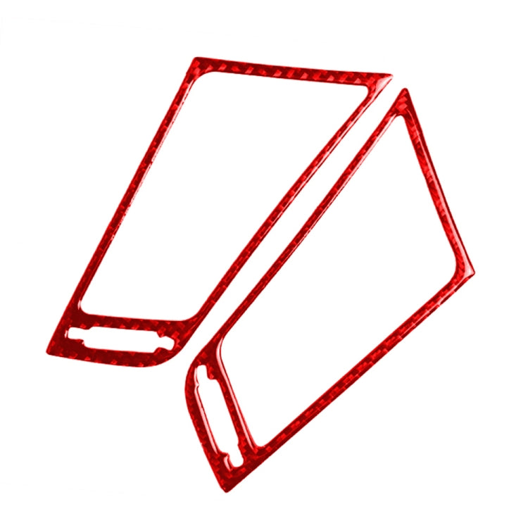 Car Carbon Fiber Central Air Outlet Decorative Sticker for Infiniti Q50 2014-2020, Left and Right Drive(Red)