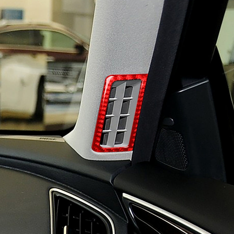 Car Carbon Fiber A-pillar Air Outlet Decorative Sticker for Infiniti Q50 2014-2020, Left and Right Drive(Red)