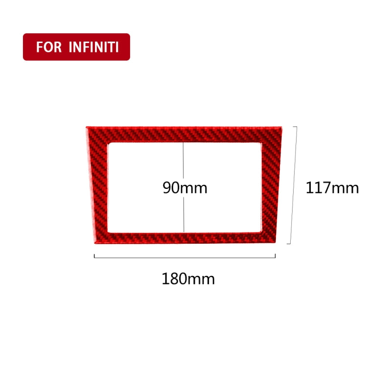 Car Carbon Fiber Navigation Frame Decorative Sticker for Infiniti Q50 2014-2020, Left and Right Drive(Red)