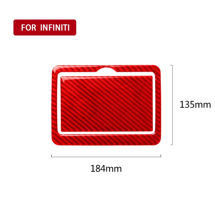 Car Carbon Fiber Rear Water Cup Holder Decorative Sticker for Infiniti Q50 2014-2020, Left and Right Drive(Red)