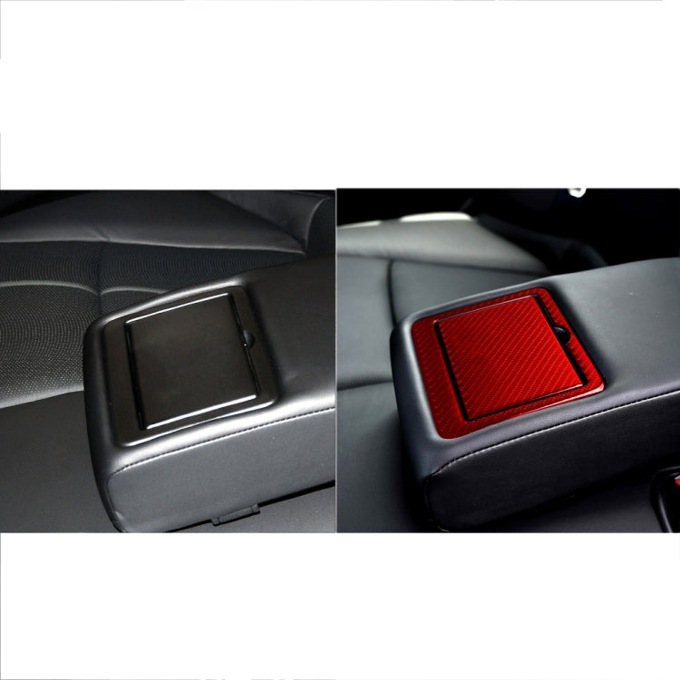 Car Carbon Fiber Rear Water Cup Holder Decorative Sticker for Infiniti Q50 2014-2020, Left and Right Drive(Red)