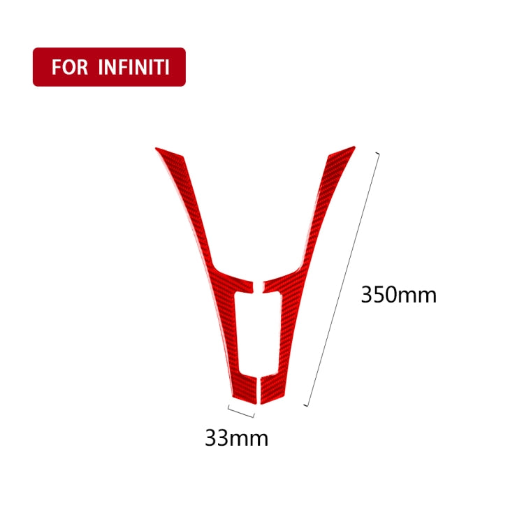 Car Carbon Fiber Central Control F Frame Decorative Sticker for Infiniti Q50 2014-2020, Left and Right Drive(Red)