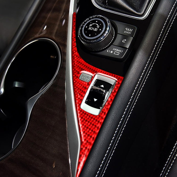 Car Carbon Fiber Driver Panel Decorative Sticker for Infiniti Q50 2014-2020, Right Drive(Red)