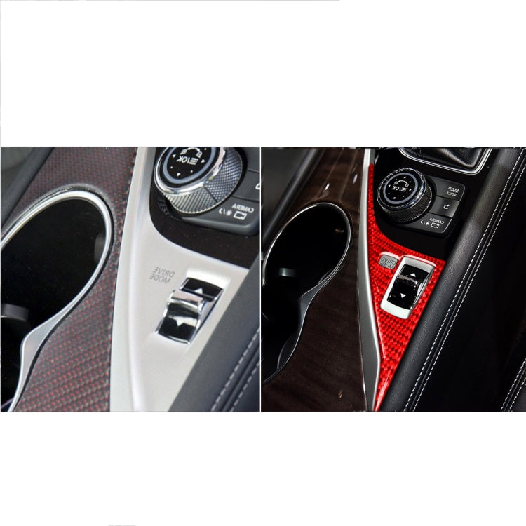 Car Carbon Fiber Driver Panel Decorative Sticker for Infiniti Q50 2014-2020, Right Drive(Red)