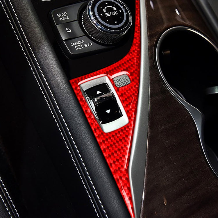 Car Carbon Fiber Driver Panel Decorative Sticker for Infiniti Q50 2014-2020, Left Drive(Red)