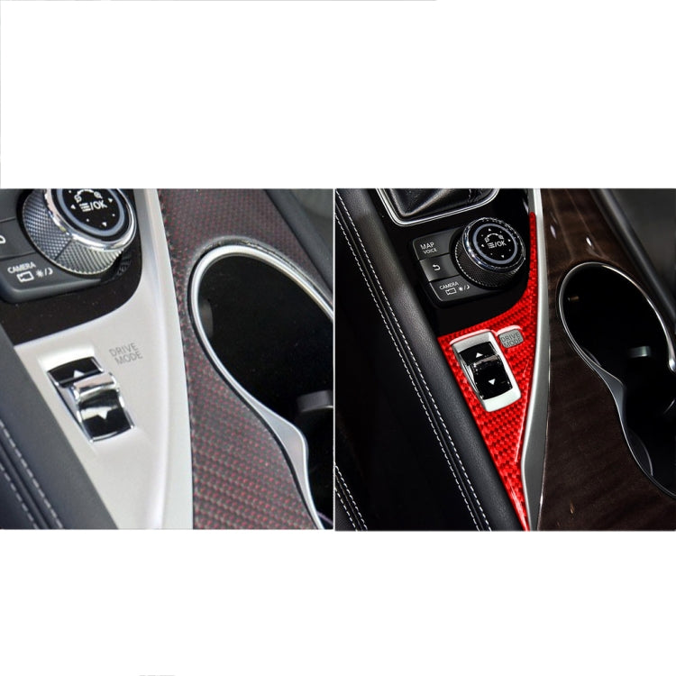 Car Carbon Fiber Driver Panel Decorative Sticker for Infiniti Q50 2014-2020, Left Drive(Red)