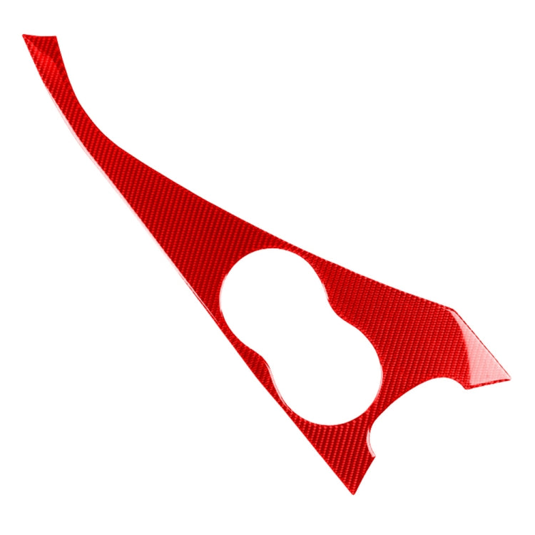 Car Carbon Fiber Water Cup Holder Panel Decorative Sticker for Infiniti Q50 2014-2020, Right Drive(Red)