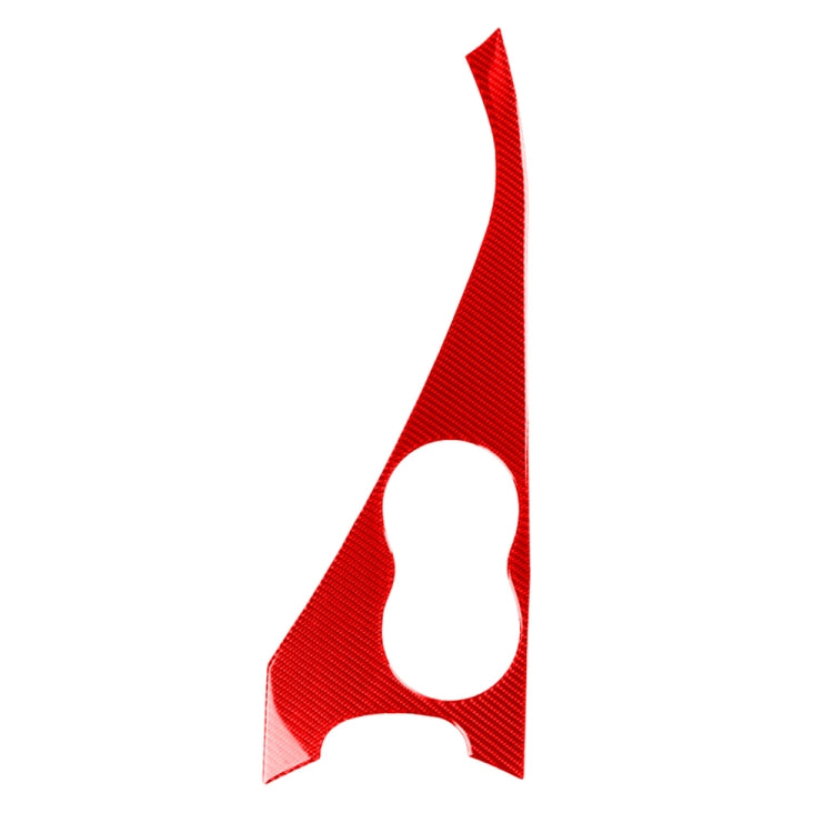 Car Carbon Fiber Water Cup Holder Panel Decorative Sticker for Infiniti Q50 2014-2020, Left Drive(Red)