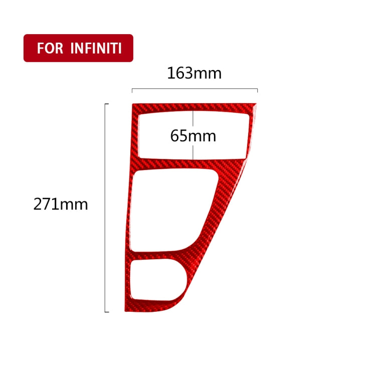 Car Carbon Fiber Gear Panel Decorative Sticker for Infiniti Q50 2014-2020, Left Drive (Red)