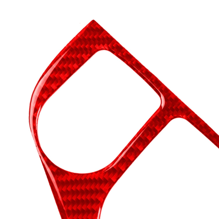 Car Carbon Fiber Gear Panel Decorative Sticker for Infiniti Q50 2014-2020, Left Drive (Red)