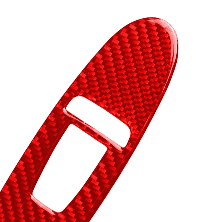 Car Carbon Fiber A Style Window Glass Lift Panel Decorative Sticker for Infiniti Q50 2014-2020, Left Drive (Red)