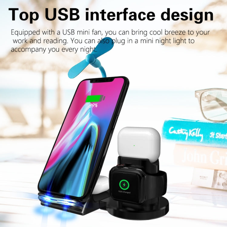 A9 10W 6 In 1 Multi-function Split Design Car Fast Charging Induction Wireless Charger(Black)