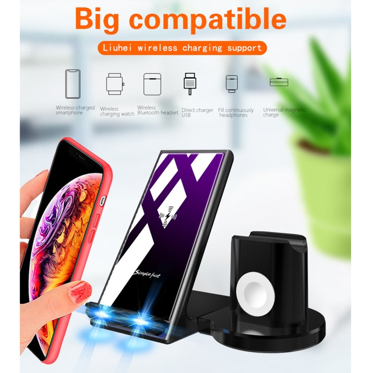 A9 10W 6 In 1 Multi-function Split Design Car Fast Charging Induction Wireless Charger(Black)