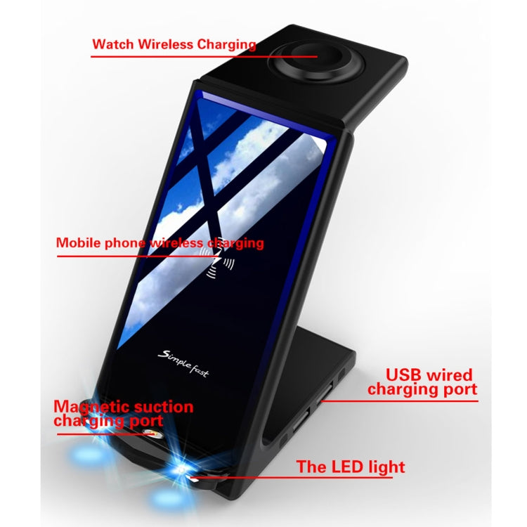 A10 10W 5 In 1 Multi-function Car Fast Charging Induction Wireless Charger(Black)