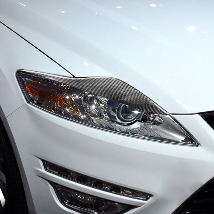 2 PCS / Set Carbon Fiber Car Lamp Eyebrow Decorative Sticker for Ford Mondeo MK4 2007-2013, Drop Glue Version