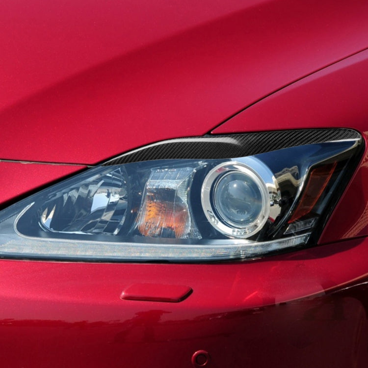 2 PCS / Set Carbon Fiber Car Lamp Eyebrow Decorative Sticker for Lexus IS250/ IS300 2006-2012, Drop Glue Version