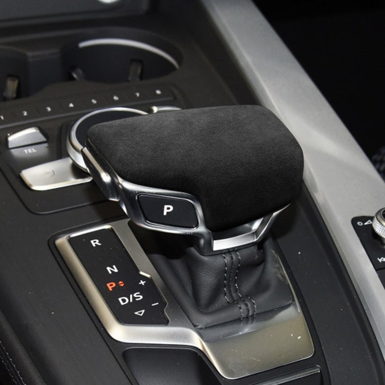 Car Suede Shift Knob Handle Cover A Version for Audi A4/S4(2017+) & A5/S5(2017+), Suitable for Left Driving
