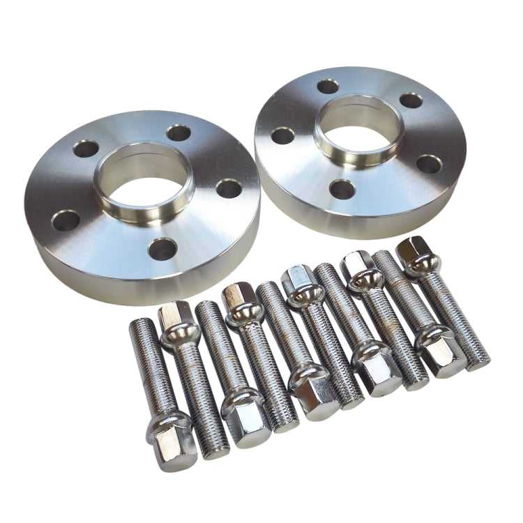 [US Warehouse] 2 PCS 20mm 5x112PCD 57.1CB 14x1.5 Thread Spacers with 10 PCS Radius Bolts for Audi / VW / Skoda Seat
