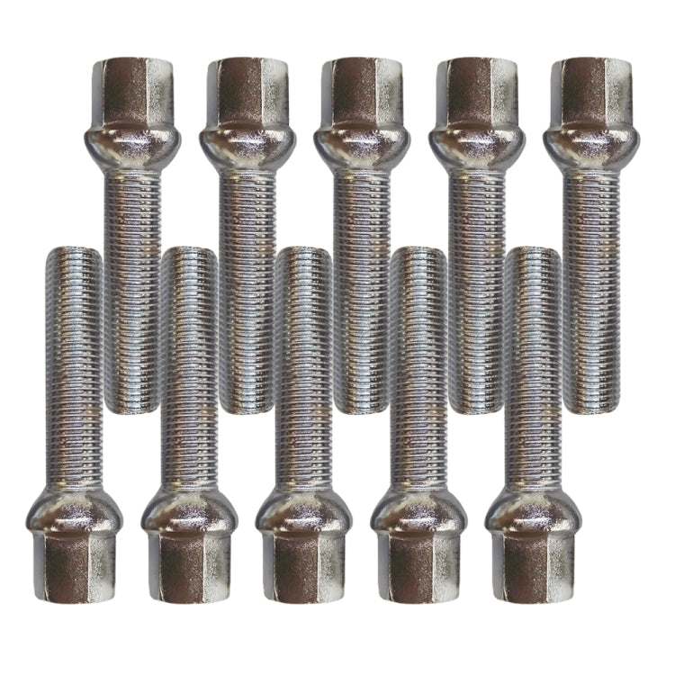 [US Warehouse] 2 PCS 25mm 5x100PCD 57.1CB 14x1.5 Thread Spacers with 10 PCS Radius Bolts for Audi / VW / Skoda Seat