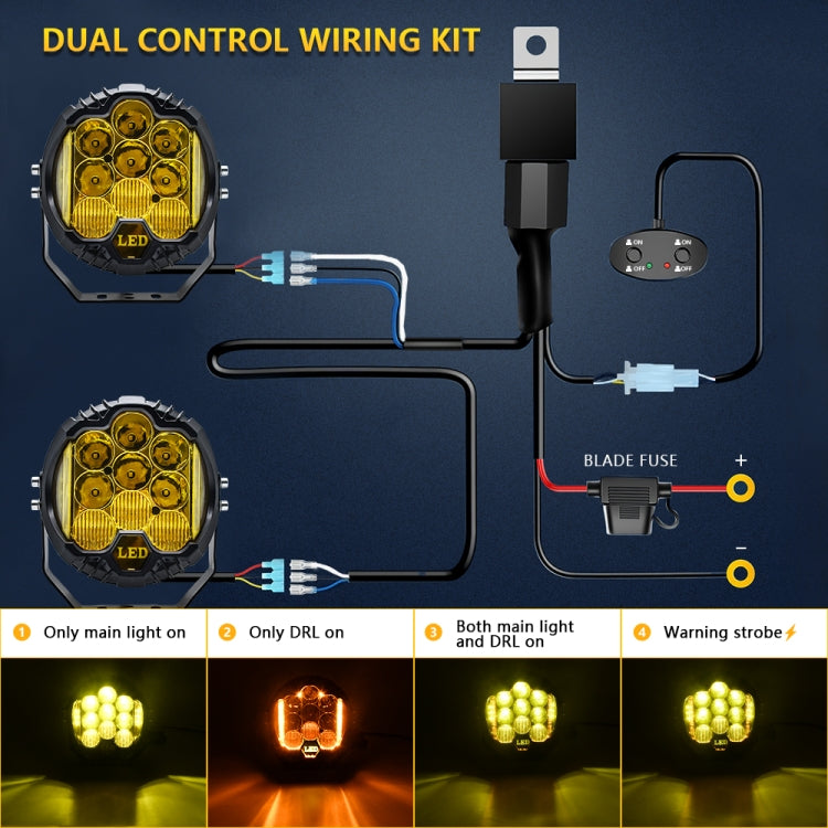 7 inch 31W Three-sided Flashing LED Work Light