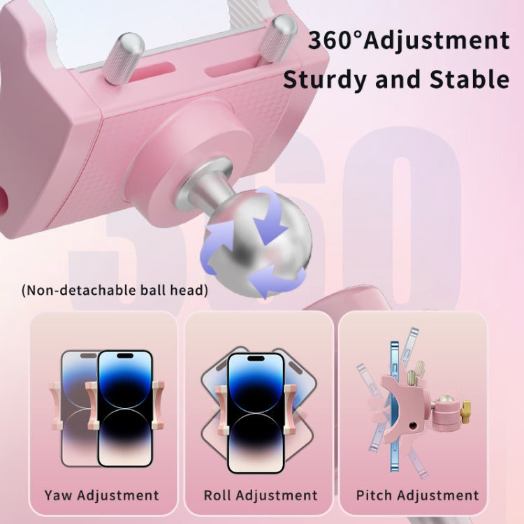 UBA-PINK01B Universal Hand Car Mobile Phone Suction Cup Bracket with Remote Control(Pink)