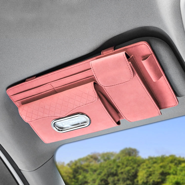 Car Sheepskin Leather Sun Visor Storage Clip