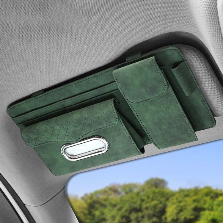 Car Sheepskin Leather Sun Visor Storage Clip