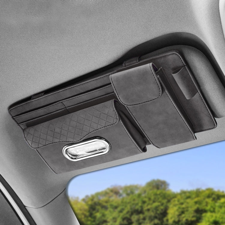 Car Sheepskin Leather Sun Visor Storage Clip