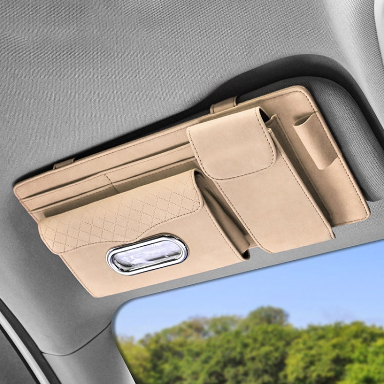 Car Sheepskin Leather Sun Visor Storage Clip