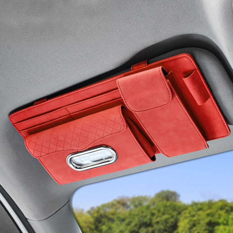 Car Sheepskin Leather Sun Visor Storage Clip
